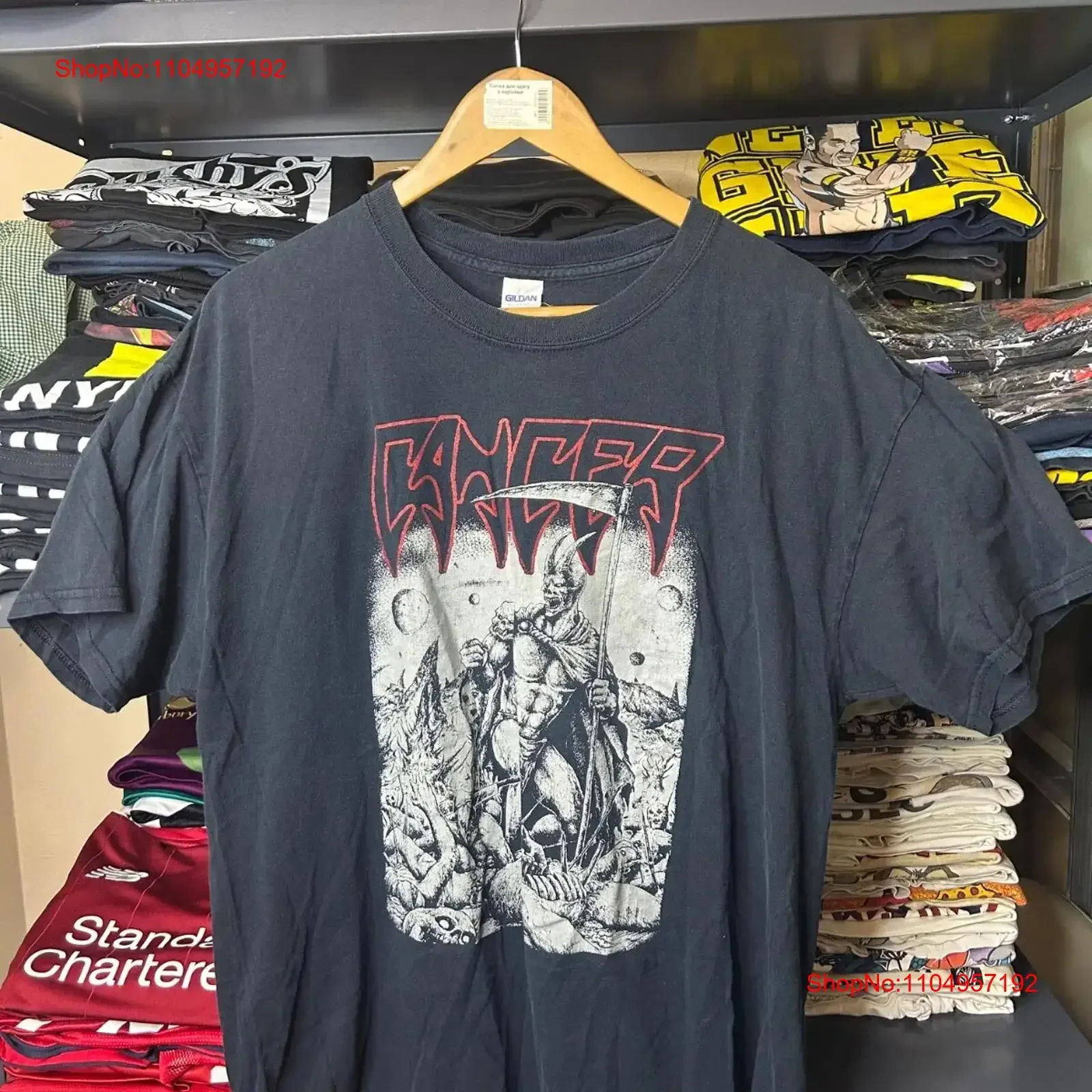 Винтажная футболка с раком Death Metal, Grim Reaper, черная, размер L, винтажная, удобная, мягкая, с рисунком, универсальная, дышащая 
Винтажная футболка с раком Death Metal, Grim Reaper, черная, размер L, винтажная, удобная, мягкая, с рисунком, универсальная, дышащая
