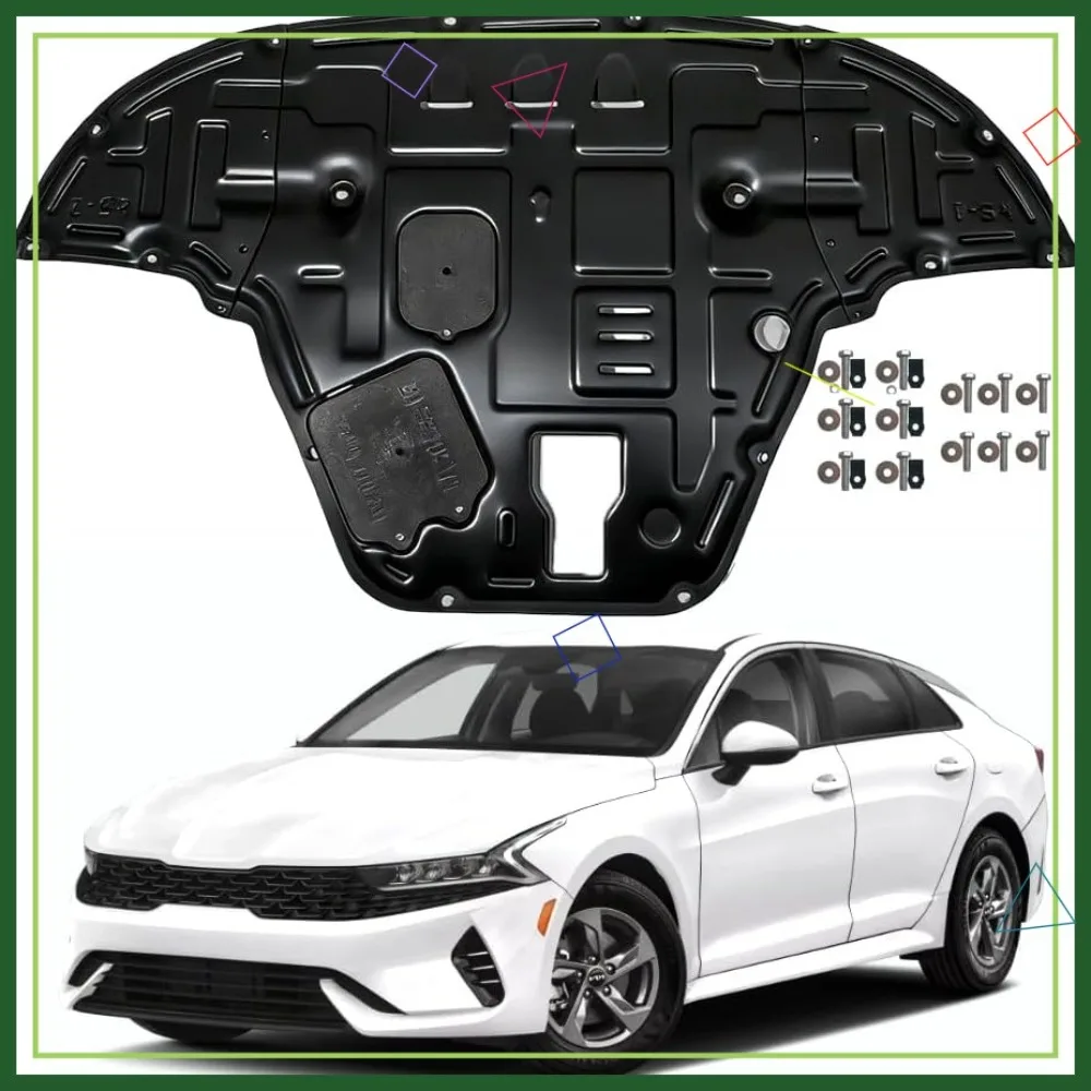 Защита картера двигателя для KIA K5 2021-2025, передняя, под кожухом двигателя, с крепежом
Защита картера двигателя для KIA K5 2021-2025, передняя, под кожухом двигателя, с крепежом