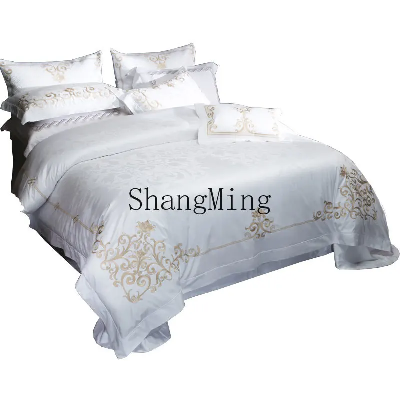 ZYY high-end wedding four-piece long-staple cotton white satin wedding bedding four-piece set
ZYY high-end wedding four-piece long-staple cotton white satin wedding bedding four-piece set