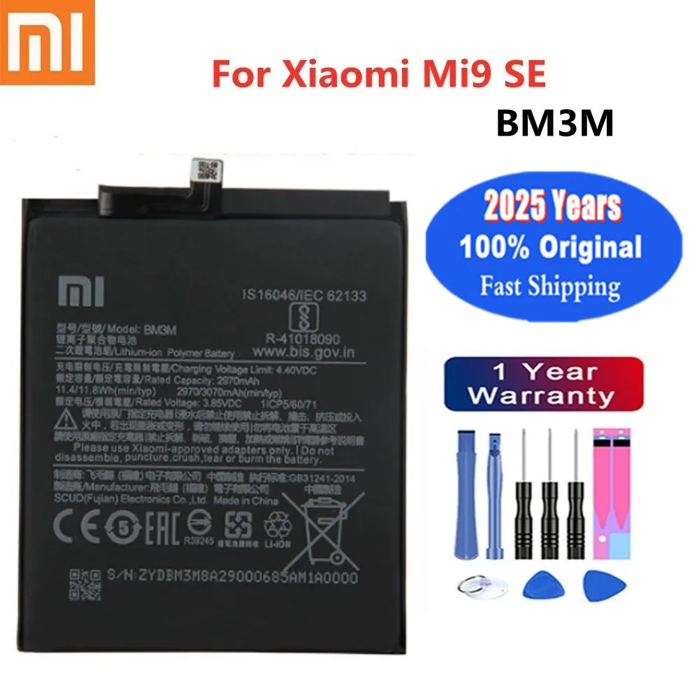 2025 years xiao mi Original Battery BM3M For Xiaomi Mi 9 SE Mi9 SE 3070mAh Genuine Phone Battery In Stock Fast Shipping
2025 years xiao mi Original Battery BM3M For Xiaomi Mi 9 SE Mi9 SE 3070mAh Genuine Phone Battery In Stock Fast Shipping