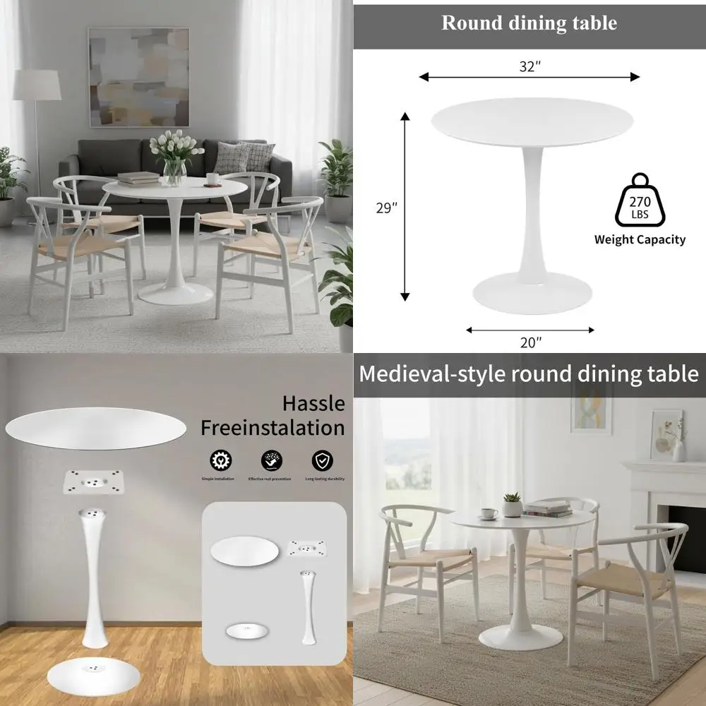 32-inch Round Dining Table for 2-4 People, Ideal for Kitchen, Cafe, or Bar
32-inch Round Dining Table for 2-4 People, Ideal for Kitchen, Cafe, or Bar