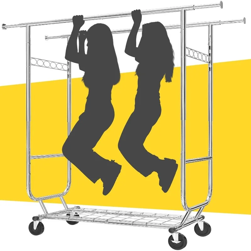 Clothes Rack,Clothing Rack 630 LBS Heavy Duty Clothes Rack with Wheels Clothing Racks for Hanging Clothes 22" D x 74" W x 68" H
Clothes Rack,Clothing Rack 630 LBS Heavy Duty Clothes Rack with Wheels Clothing Racks for Hanging Clothes 22" D x 74" W x 68" H