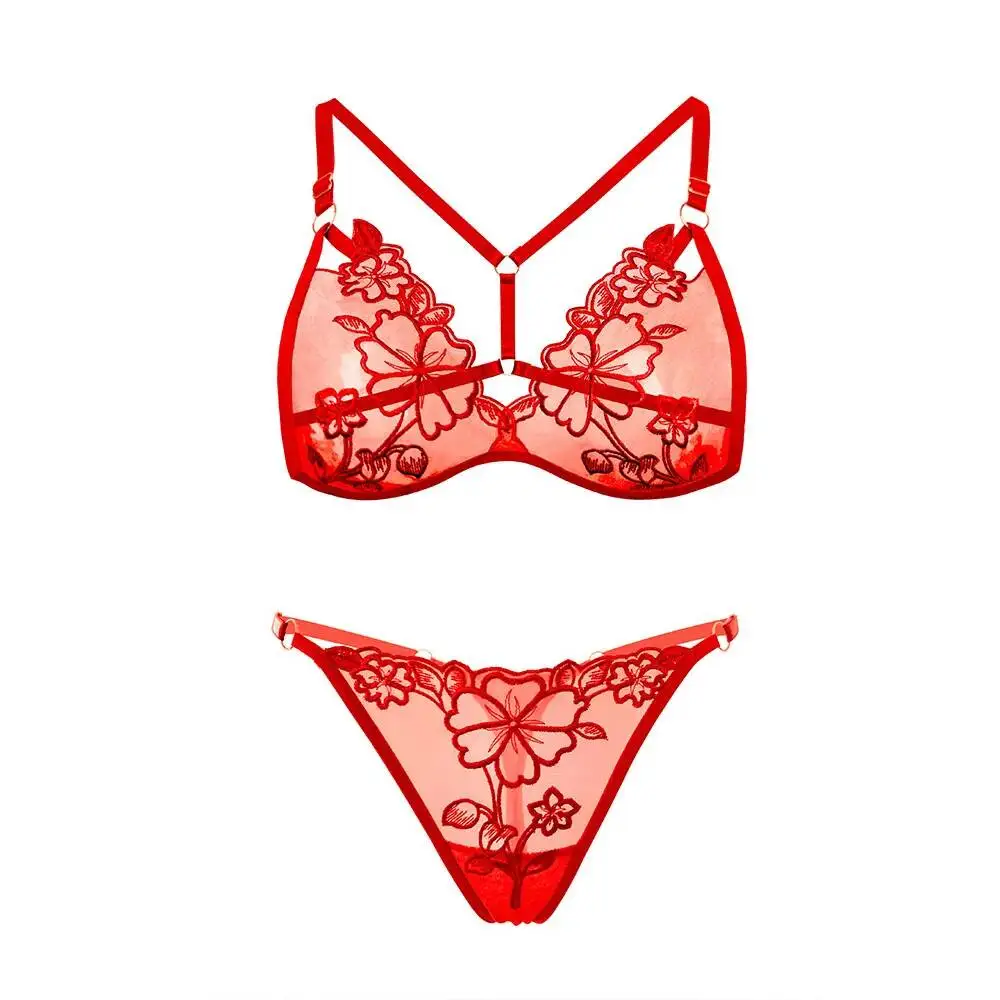French-style Sexy Bra Set With Embroidered Mesh Hot Thong Transparent Erotic Hollow-out Pure Desire Transparent Sexy Sets 6959
French-style Sexy Bra Set With Embroidered Mesh Hot Thong Transparent Erotic Hollow-out Pure Desire Transparent Sexy Sets 6959