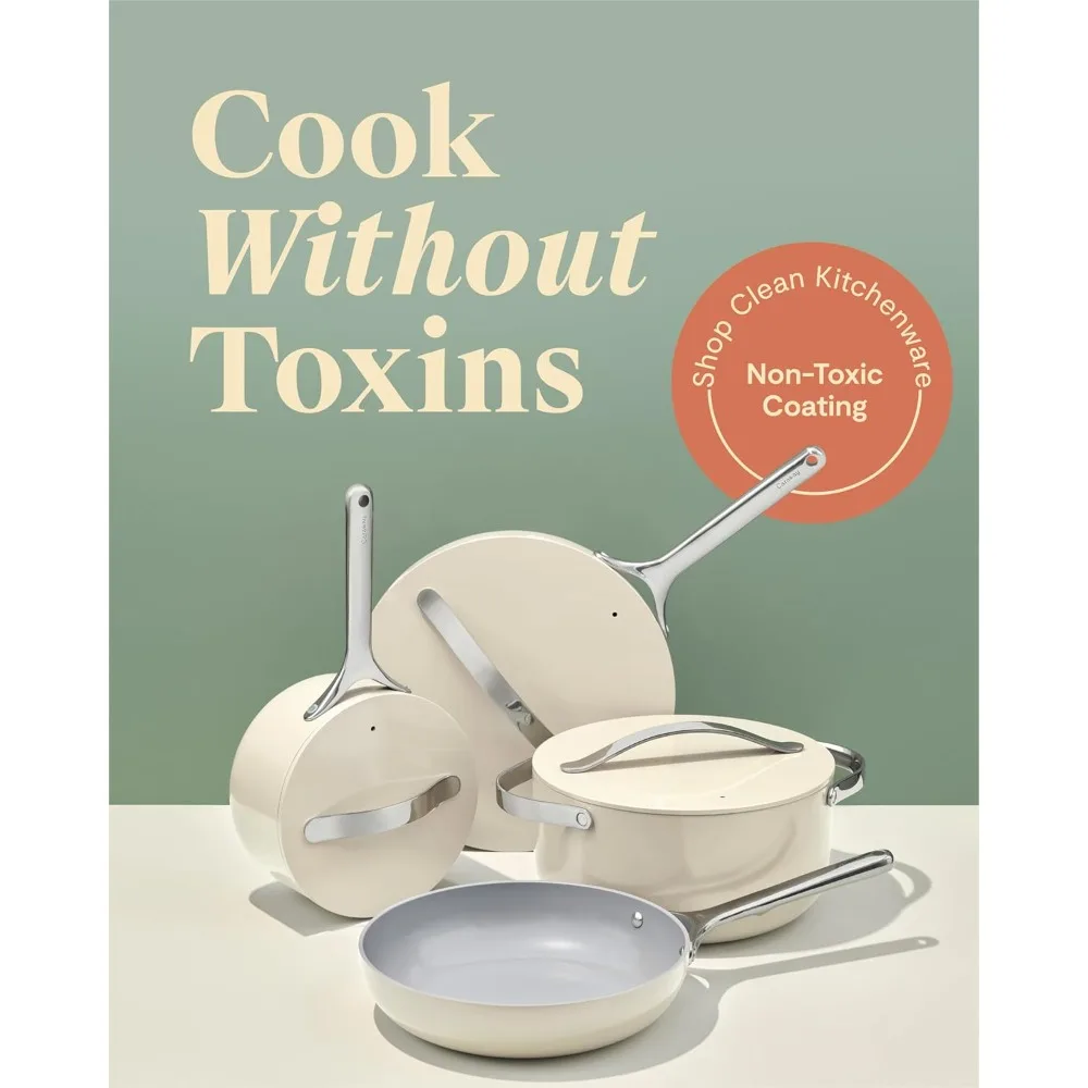 Nonstick Ceramic Cookware Set (12 Piece) Pots, Pans, Lids and Kitchen Storage - Non Toxic
Nonstick Ceramic Cookware Set (12 Piece) Pots, Pans, Lids and Kitchen Storage - Non Toxic