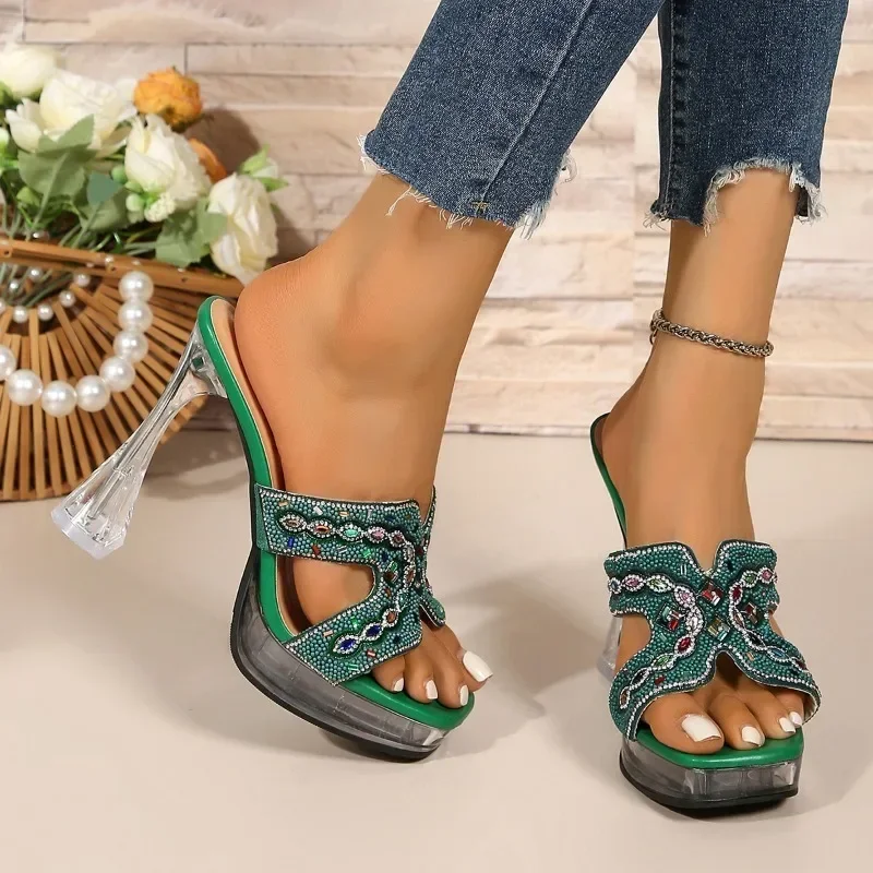 Women High Heels Sandals Night Club Stage Mules Summer Platform Sandals Women Transparent Lady Thin Heel Slip-On Shoes Women
Women High Heels Sandals Night Club Stage Mules Summer Platform Sandals Women Transparent Lady Thin Heel Slip-On Shoes Women