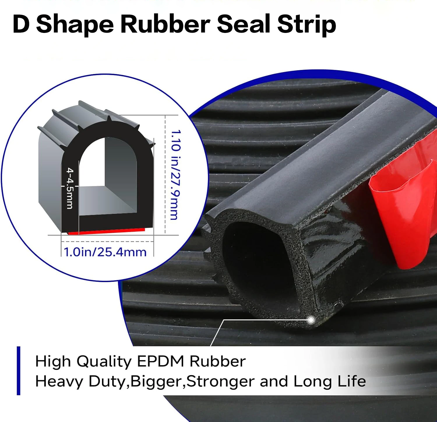 D Shape Door Rubber Seal Strip 1" RV Slide Out Self-Adhesive EPDM Heavy Duty Marine Garage Door Window Weather Stripping
D Shape Door Rubber Seal Strip 1" RV Slide Out Self-Adhesive EPDM Heavy Duty Marine Garage Door Window Weather Stripping