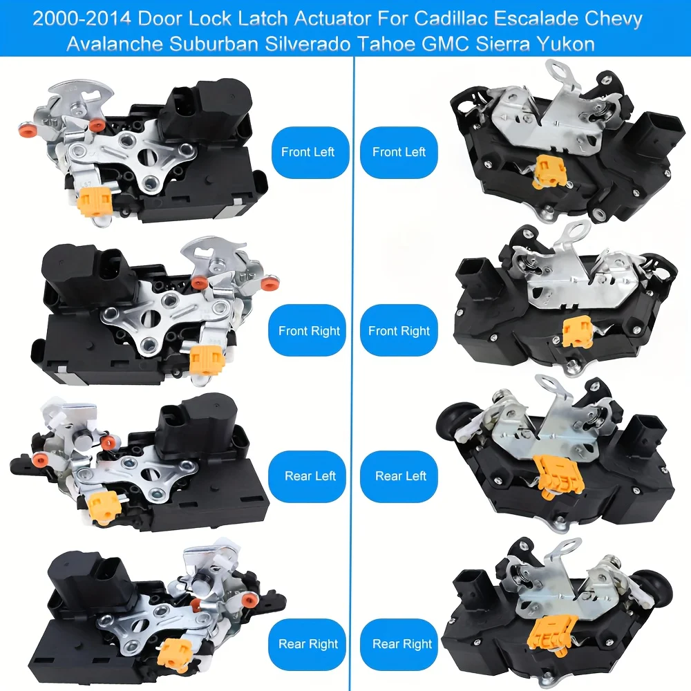 Front Rear Left Right Door Lock Latch Actuator For 00-14 Cadillac Escalade Chevy Silverado Suburban Tahoe GMC Sierra Yukon
Front Rear Left Right Door Lock Latch Actuator For 00-14 Cadillac Escalade Chevy Silverado Suburban Tahoe GMC Sierra Yukon