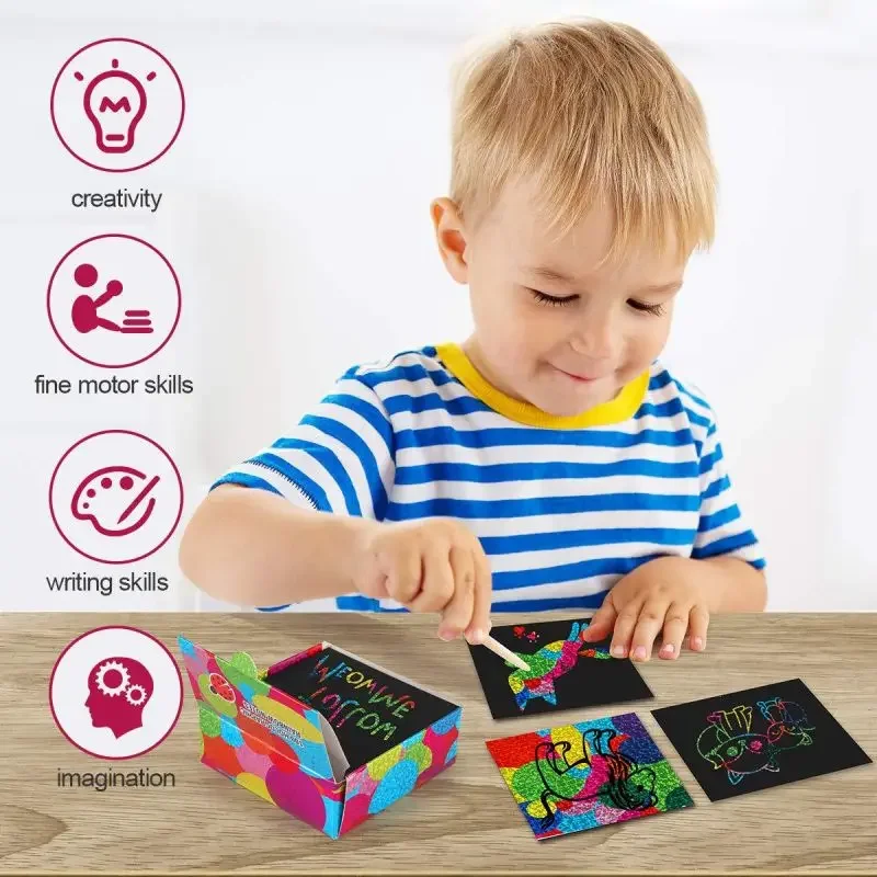 Diy Rainbow Magic Scratch Paper Art Set Children's Puzzle Rainbow Scratching Paper Dazzling Graffiti Diy Creative Scratch Card
Diy Rainbow Magic Scratch Paper Art Set Children's Puzzle Rainbow Scratching Paper Dazzling Graffiti Diy Creative Scratch Card