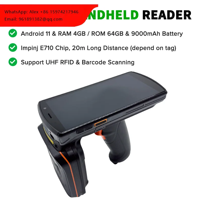 20m Long Range RFID Handheld Reader UHF Data Collector Fast Reading UHF RFID Portable PDA Android Barcode Scanner For Warehouse
20m Long Range RFID Handheld Reader UHF Data Collector Fast Reading UHF RFID Portable PDA Android Barcode Scanner For Warehouse