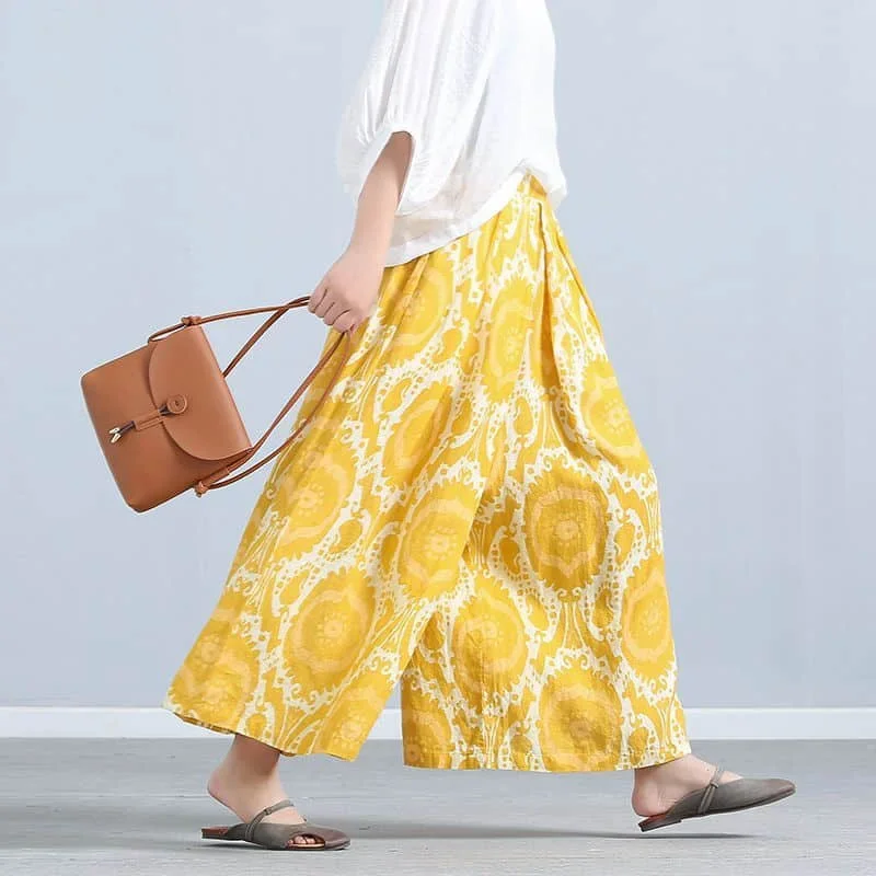 Cotton Linen Pants Women Elastic Waist Round Dot Oversized Wide Leg Pants Casual Loose Pants Vintage Korean Style Trousers E995
Cotton Linen Pants Women Elastic Waist Round Dot Oversized Wide Leg Pants Casual Loose Pants Vintage Korean Style Trousers E995