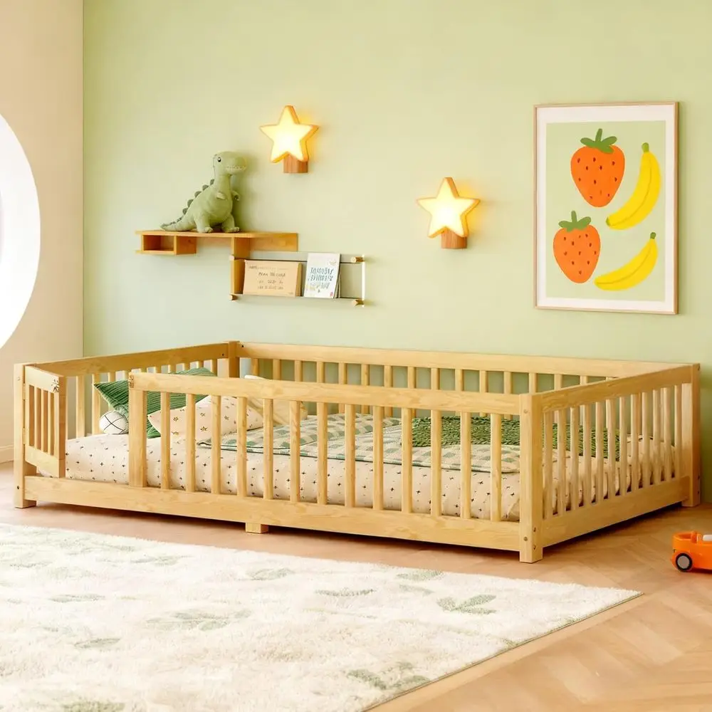 Full-Size Floor Bed with Door, Support Slats, and Full-Length Guardrails - Suitable for Kids, Boys, Girls, and Children - No Box
Full-Size Floor Bed with Door, Support Slats, and Full-Length Guardrails - Suitable for Kids, Boys, Girls, and Children - No Box