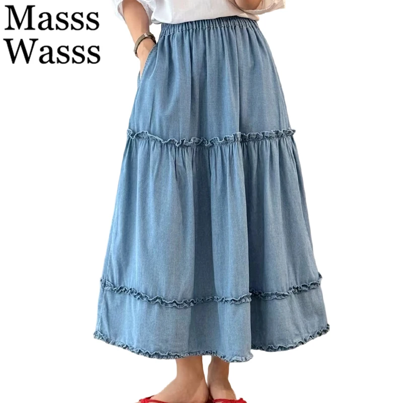 Masss Wasss Summer Females Fashion Leisure Oversized Denim Skirts Ladies Classic Vintage Loose Streetwear Elegant Soild Clothes
Masss Wasss Summer Females Fashion Leisure Oversized Denim Skirts Ladies Classic Vintage Loose Streetwear Elegant Soild Clothes