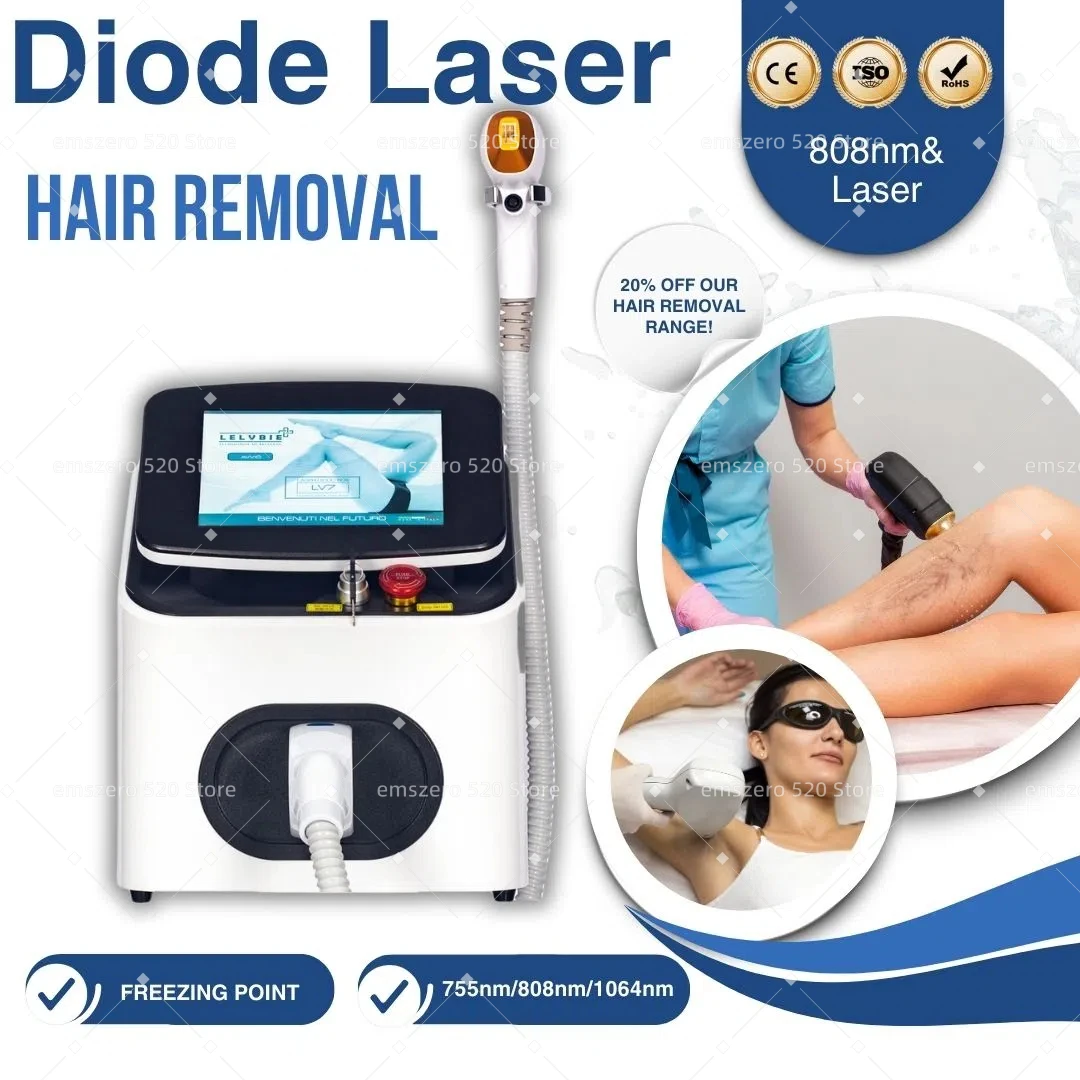 808nm Diode Laser Hair Removal Device 3 Wavelengths 755/808/1064 High Power Freezing Point Technology Painless Hair Removal
808nm Diode Laser Hair Removal Device 3 Wavelengths 755/808/1064 High Power Freezing Point Technology Painless Hair Removal
