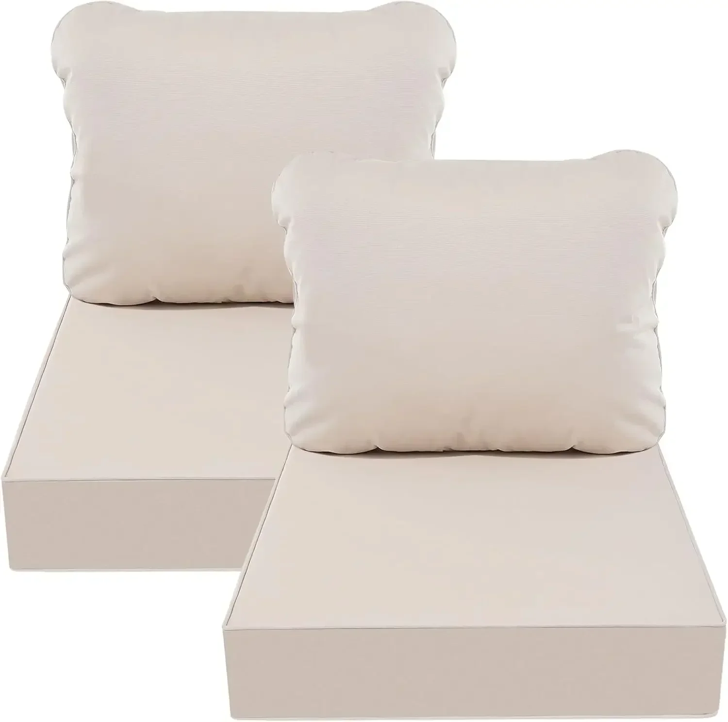 Outdoor Deep Seat Cushions, Waterproof, Fade-Resistant Patio Furniture Replacement Cushions, 24" x 24" x 5", Set of 2, Khaki Bei
Outdoor Deep Seat Cushions, Waterproof, Fade-Resistant Patio Furniture Replacement Cushions, 24" x 24" x 5", Set of 2, Khaki Bei