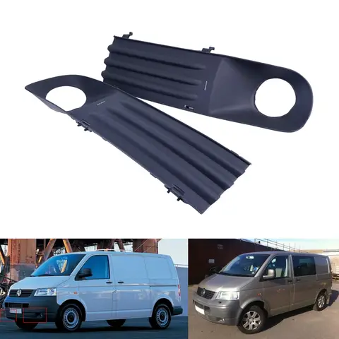 Front Bumper Grill Fog Light Cover Left & Right For VW T5 Transporter 2003-09