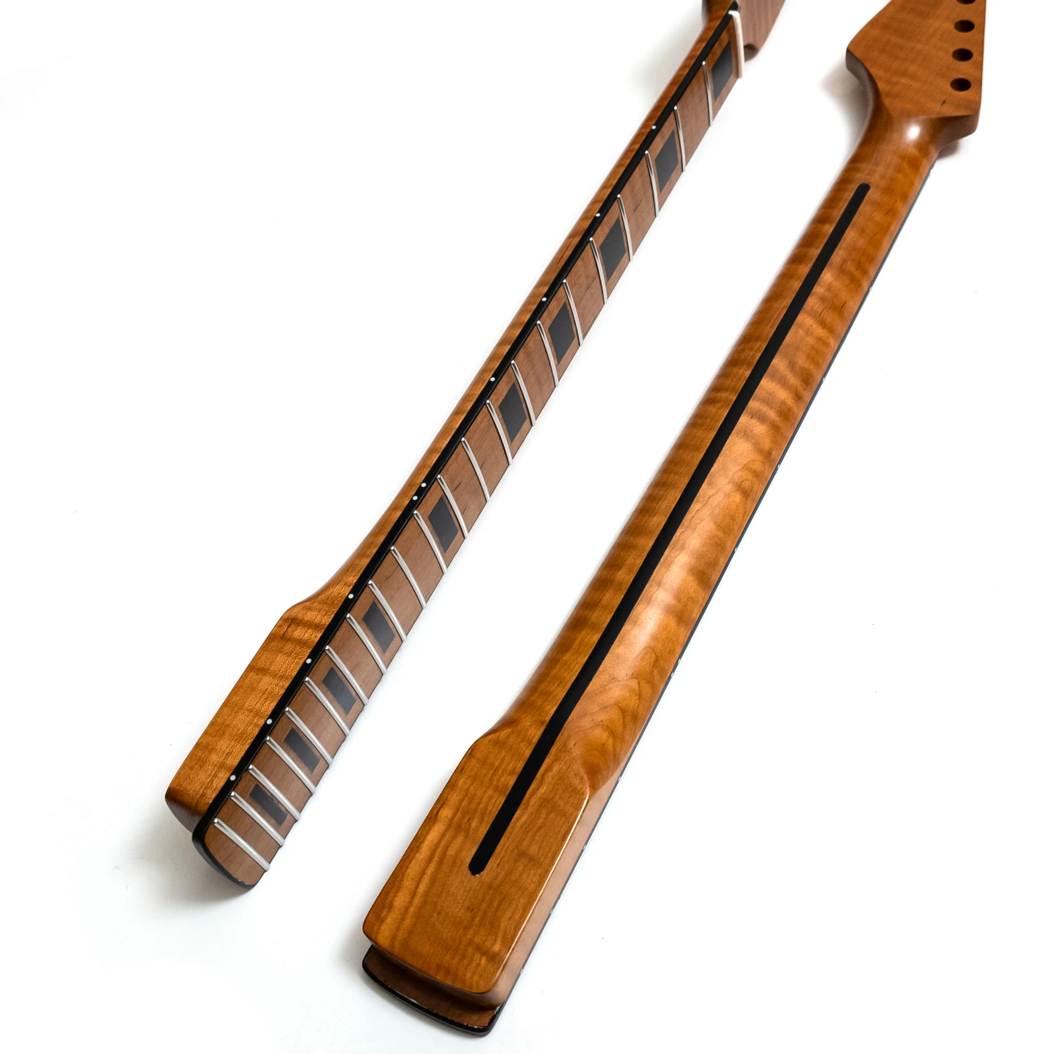 Roasted Flame Maple Guitar Neck 22 Stainless Steel Frets 25.5 Inch Scale Modern C Shape Roasted Maple Fingerboard
Roasted Flame Maple Guitar Neck 22 Stainless Steel Frets 25.5 Inch Scale Modern C Shape Roasted Maple Fingerboard