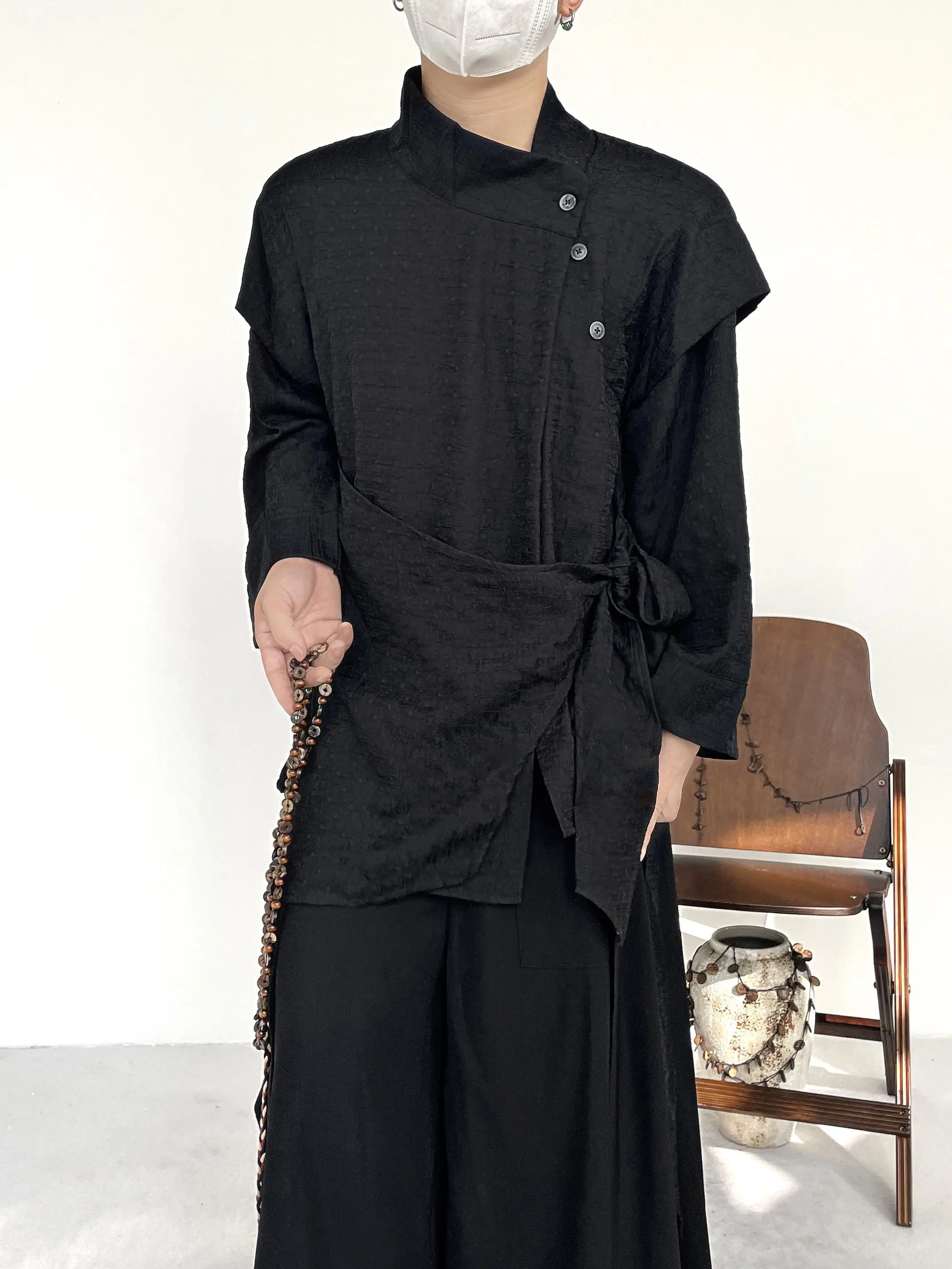 BKYC Autumn Winter Retro Texture Asymmetrical Shirt Waist Cinching Design Chinese Style Top for Men And Women
BKYC Autumn Winter Retro Texture Asymmetrical Shirt Waist Cinching Design Chinese Style Top for Men And Women