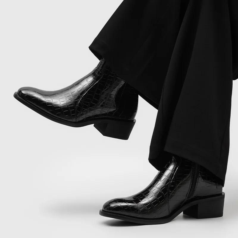 Fashion Mens Chelsea Boots Luxury Handmade Breathable Fashion Crocodile Pattern Autumn British Style Ankle Business Shoes Man
Fashion Mens Chelsea Boots Luxury Handmade Breathable Fashion Crocodile Pattern Autumn British Style Ankle Business Shoes Man