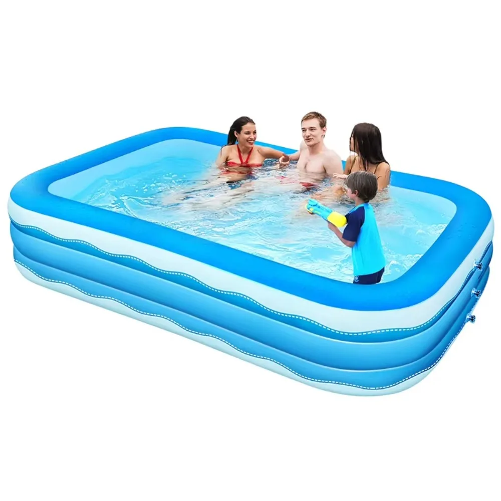 Large Rectangle Above Ground Inflatable Swimming Pool Family Sized Thickened Plastic Blow up Pool for Garden Backyard Adults
Large Rectangle Above Ground Inflatable Swimming Pool Family Sized Thickened Plastic Blow up Pool for Garden Backyard Adults