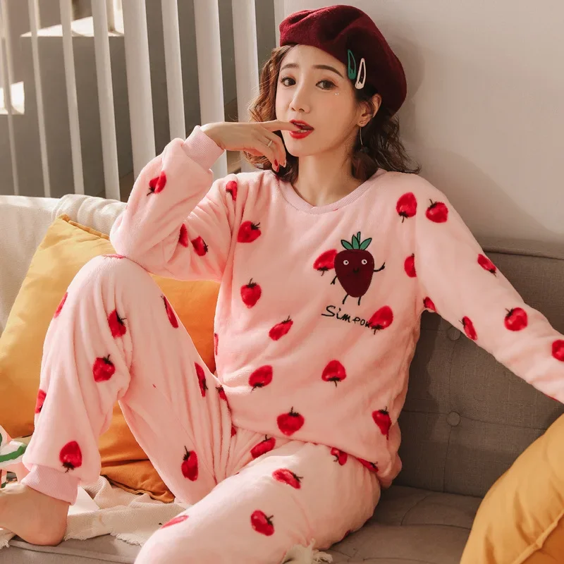 Thickened Warm Winter Flannel Pajamas Women Padded Cartoon Animals Student Coral Velvet Sleepwear Loungewear Female Nightwear
Thickened Warm Winter Flannel Pajamas Women Padded Cartoon Animals Student Coral Velvet Sleepwear Loungewear Female Nightwear