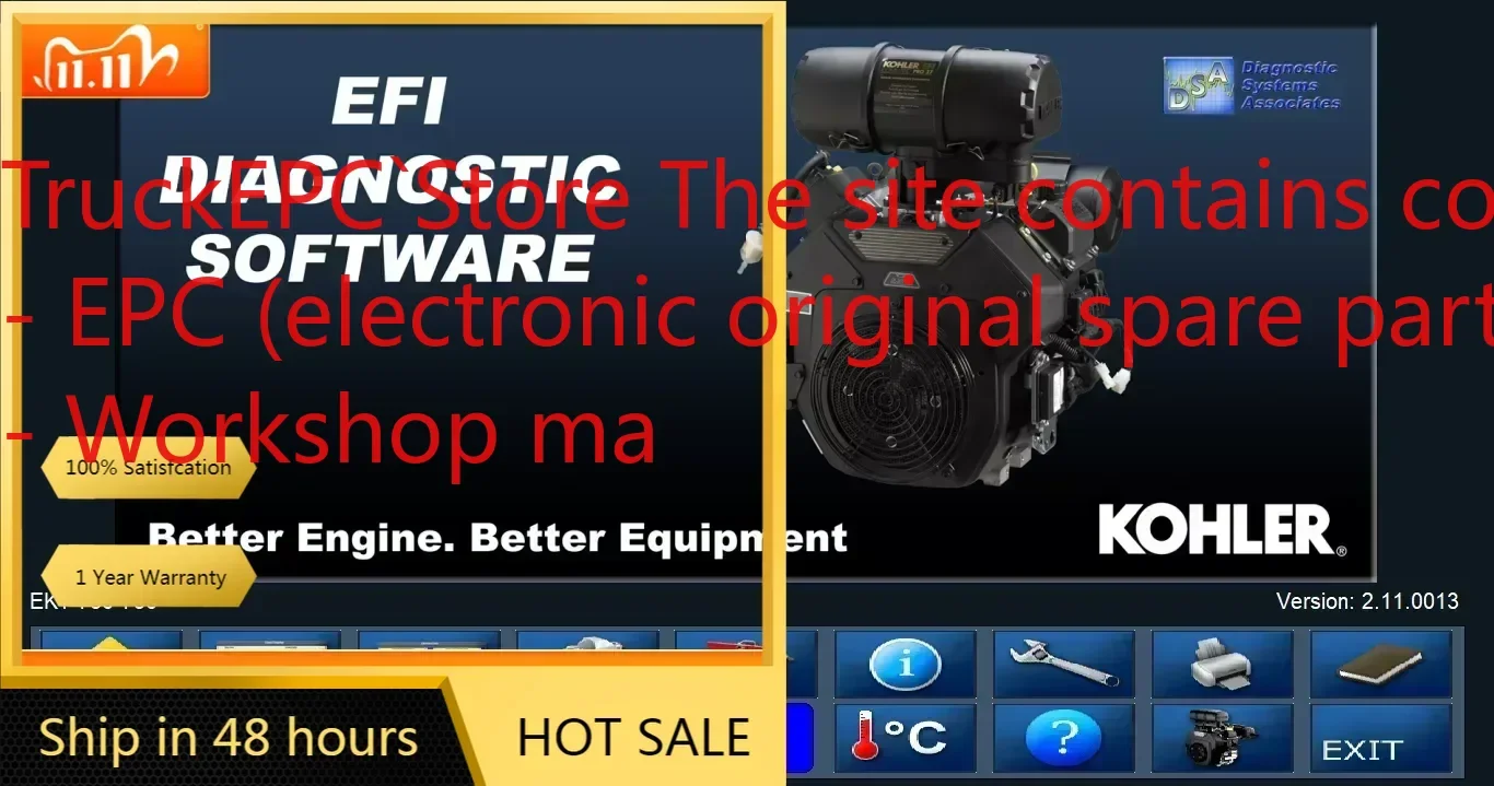 TruckEPC KOHLER EFI ДИАГНОСТНАЯ СИСТЕМА 2.11.0013+Клюге 
TruckEPC KOHLER EFI ДИАГНОСТНАЯ СИСТЕМА 2.11.0013+Клюге