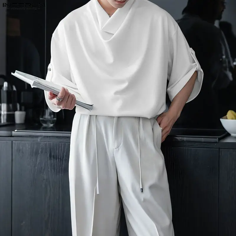 INCERUN Men Shirt Solid Color Half Sleeve Loose Men Clothing Streetwear Korean Style Fashion Casual Tops Male Shirts S-5XL
INCERUN Men Shirt Solid Color Half Sleeve Loose Men Clothing Streetwear Korean Style Fashion Casual Tops Male Shirts S-5XL