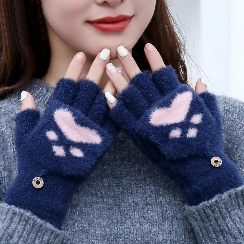 Thicken Women Warm Cat Gloves Fashion Girls Cat Claw Paw Plush Mittens Soft Plush Short Fingerless Half Finger Winter Gloves
Thicken Women Warm Cat Gloves Fashion Girls Cat Claw Paw Plush Mittens Soft Plush Short Fingerless Half Finger Winter Gloves