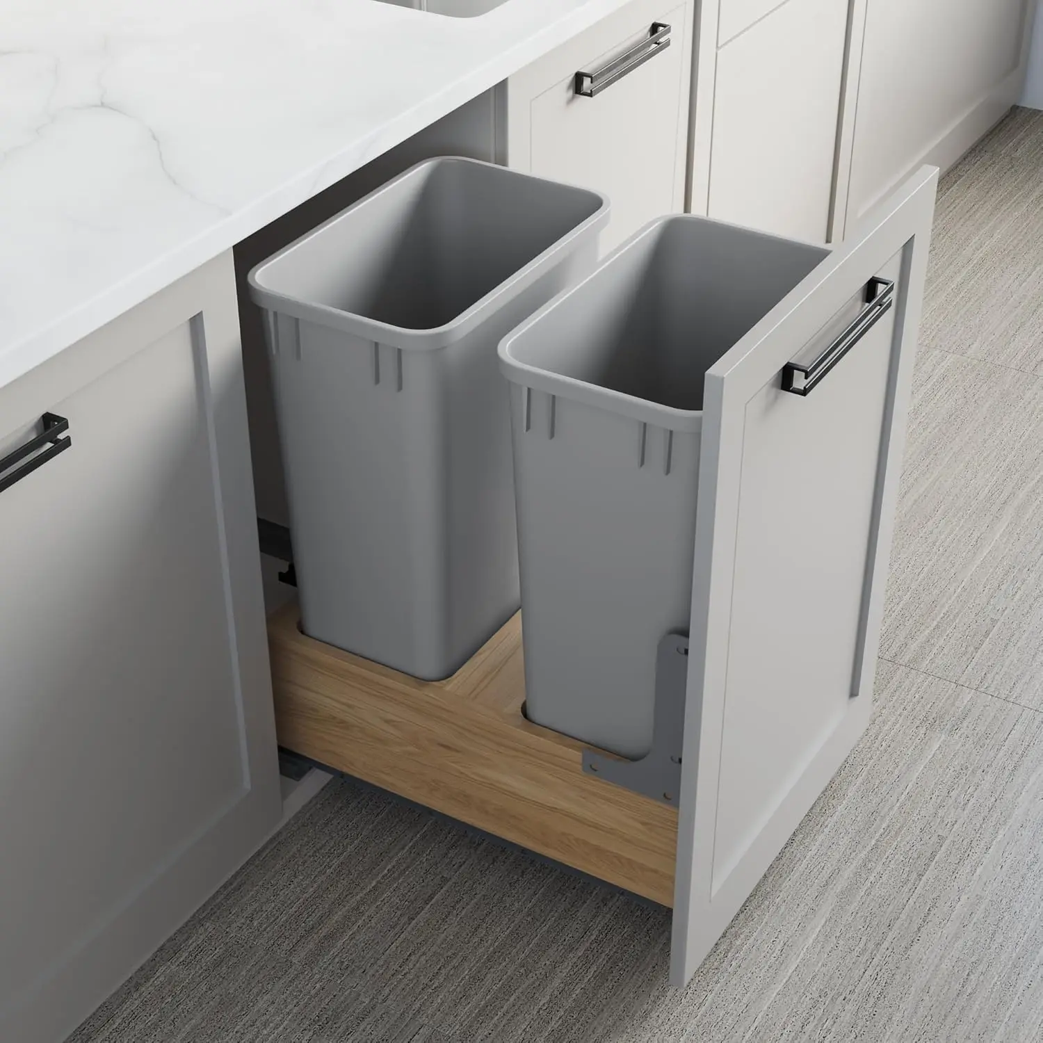 Dowell Double 50L Undermount Trash Pull-Out Waste Container with Full Extension Soft-Close Slides, Bottom Mounted,
Dowell Double 50L Undermount Trash Pull-Out Waste Container with Full Extension Soft-Close Slides, Bottom Mounted,