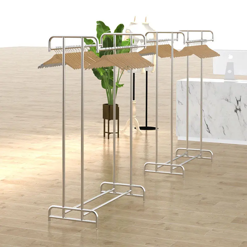 High-end stainless steel clothing store display rack display rack wrought iron floor-to-ceiling women's clothing store hanger fa
High-end stainless steel clothing store display rack display rack wrought iron floor-to-ceiling women's clothing store hanger fa