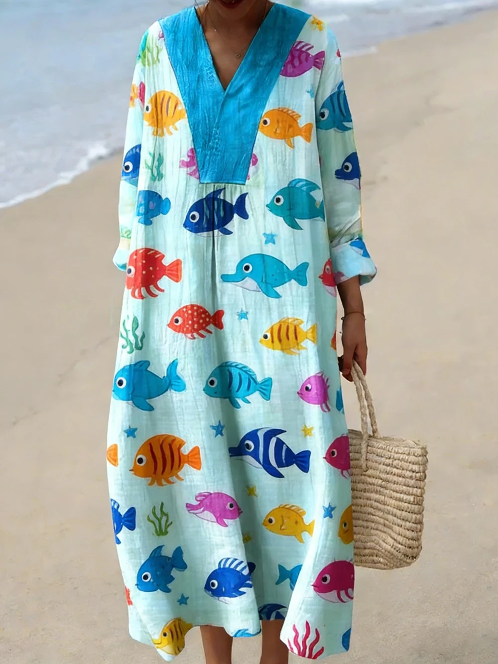 Summer Beach Maxi V Neck Casual Loose Yacation Workout Dress Robe 2025 Women Floral Print Long Dresses
Summer Beach Maxi V Neck Casual Loose Yacation Workout Dress Robe 2025 Women Floral Print Long Dresses