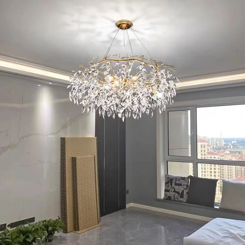 Nordic Luxury Gold Crystal LED Chandelier Villa Large Lustre LED Pendant Lamp for Living Room Hotel Hall Art Decor Lighting
Nordic Luxury Gold Crystal LED Chandelier Villa Large Lustre LED Pendant Lamp for Living Room Hotel Hall Art Decor Lighting