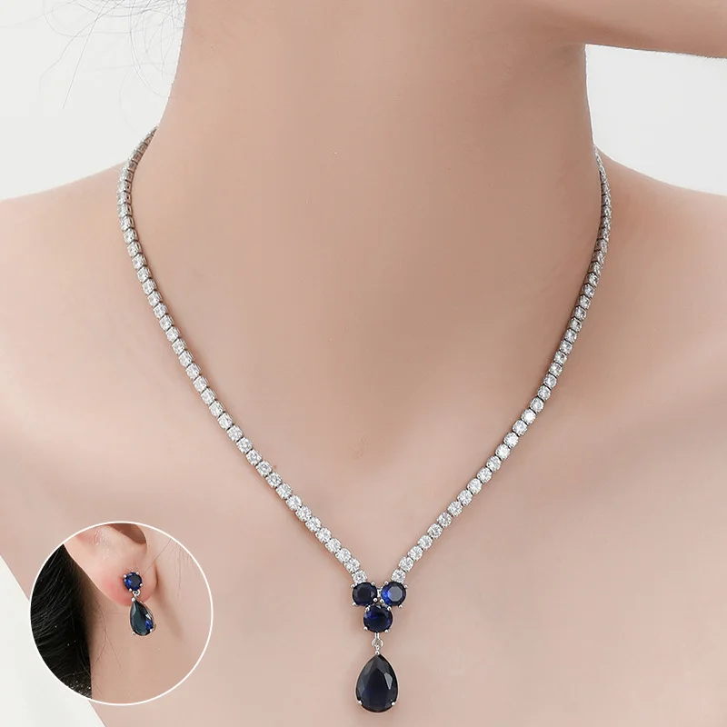 Hot Sale Water Drop Zircon Necklace Matching Set Tassel Earrings Fashion Women Jewelry Ornaments Set
Hot Sale Water Drop Zircon Necklace Matching Set Tassel Earrings Fashion Women Jewelry Ornaments Set