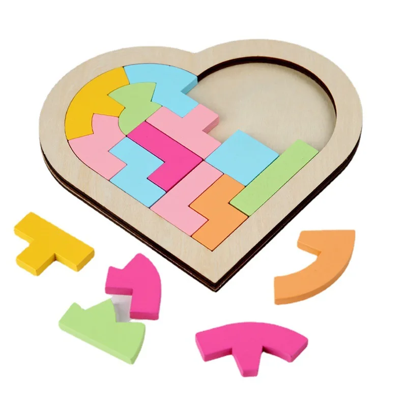 3D Wooden Puzzle Game Colorful Jigsaw Tangram Math Toys Heart Shape Baby Montessori Educational Learning Toys
3D Wooden Puzzle Game Colorful Jigsaw Tangram Math Toys Heart Shape Baby Montessori Educational Learning Toys