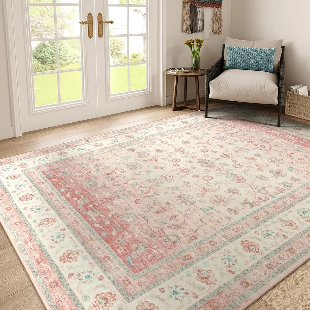 Мягкий розовый детский коврик 6x9, богемный цветочный дизайн для комнаты для маленьких девочек, моющийся ковер для гостиной
Мягкий розовый детский коврик 6x9, богемный цветочный дизайн для комнаты для маленьких девочек, моющийся ковер для гостиной