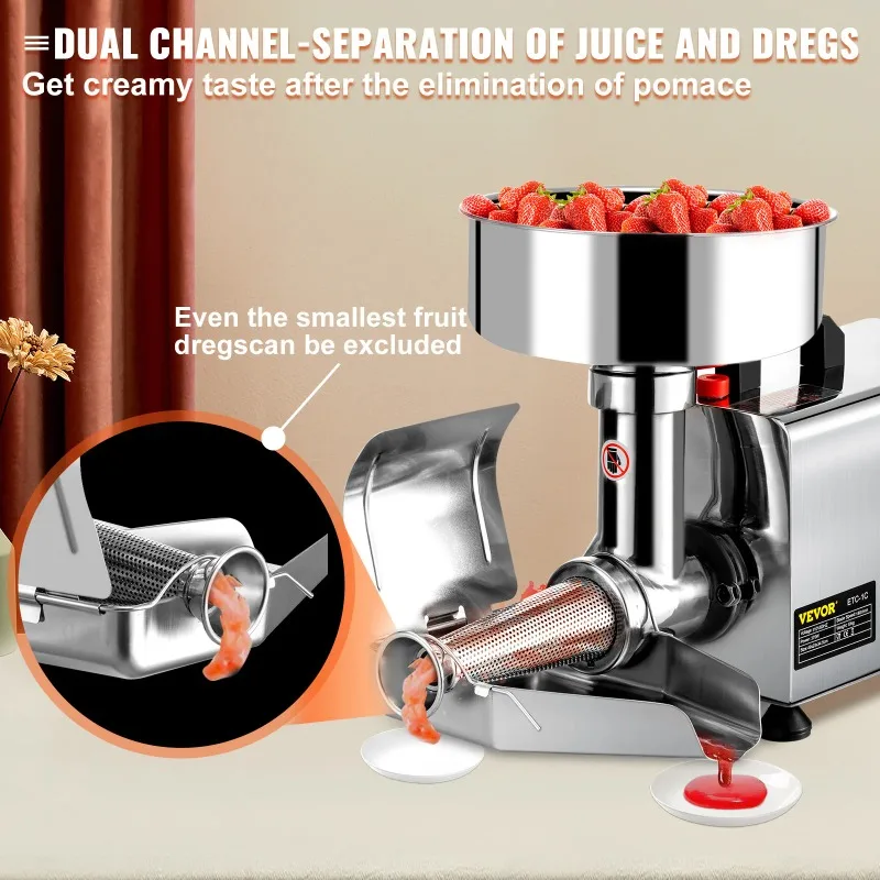 【Premium】SucceBuy Electric Tomato Strainer 370W Commercial Grade Tomato Milling hine Stainless Steel Press and Strainer 90-160
【Premium】SucceBuy Electric Tomato Strainer 370W Commercial Grade Tomato Milling hine Stainless Steel Press and Strainer 90-160
