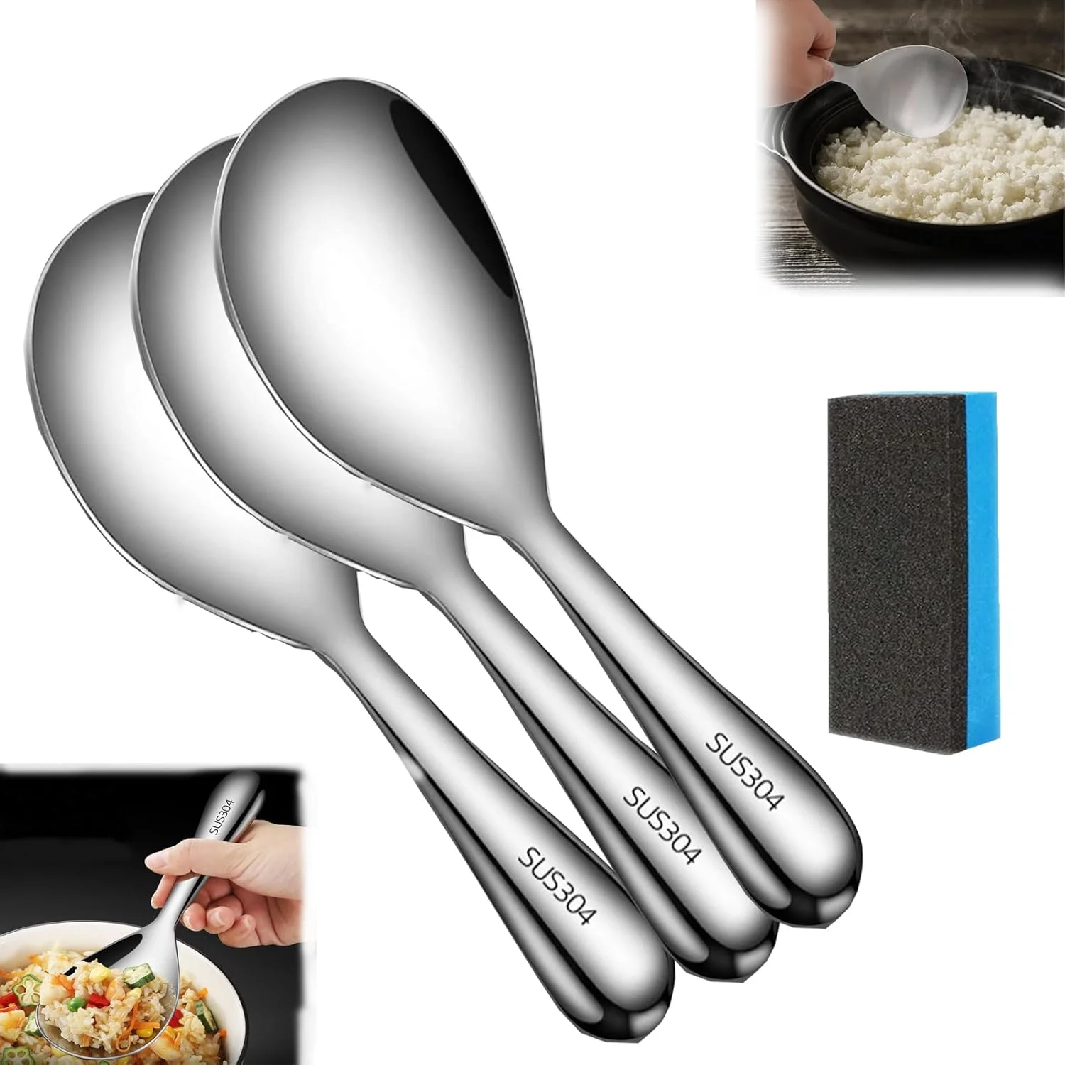 Thickened Stainless Steel Non-stick Rice Spoon, Rice Paddle Rice Spoon Stainless Steel Kitchen Utensil, Rice Cooker Spoon Paddle
Thickened Stainless Steel Non-stick Rice Spoon, Rice Paddle Rice Spoon Stainless Steel Kitchen Utensil, Rice Cooker Spoon Paddle