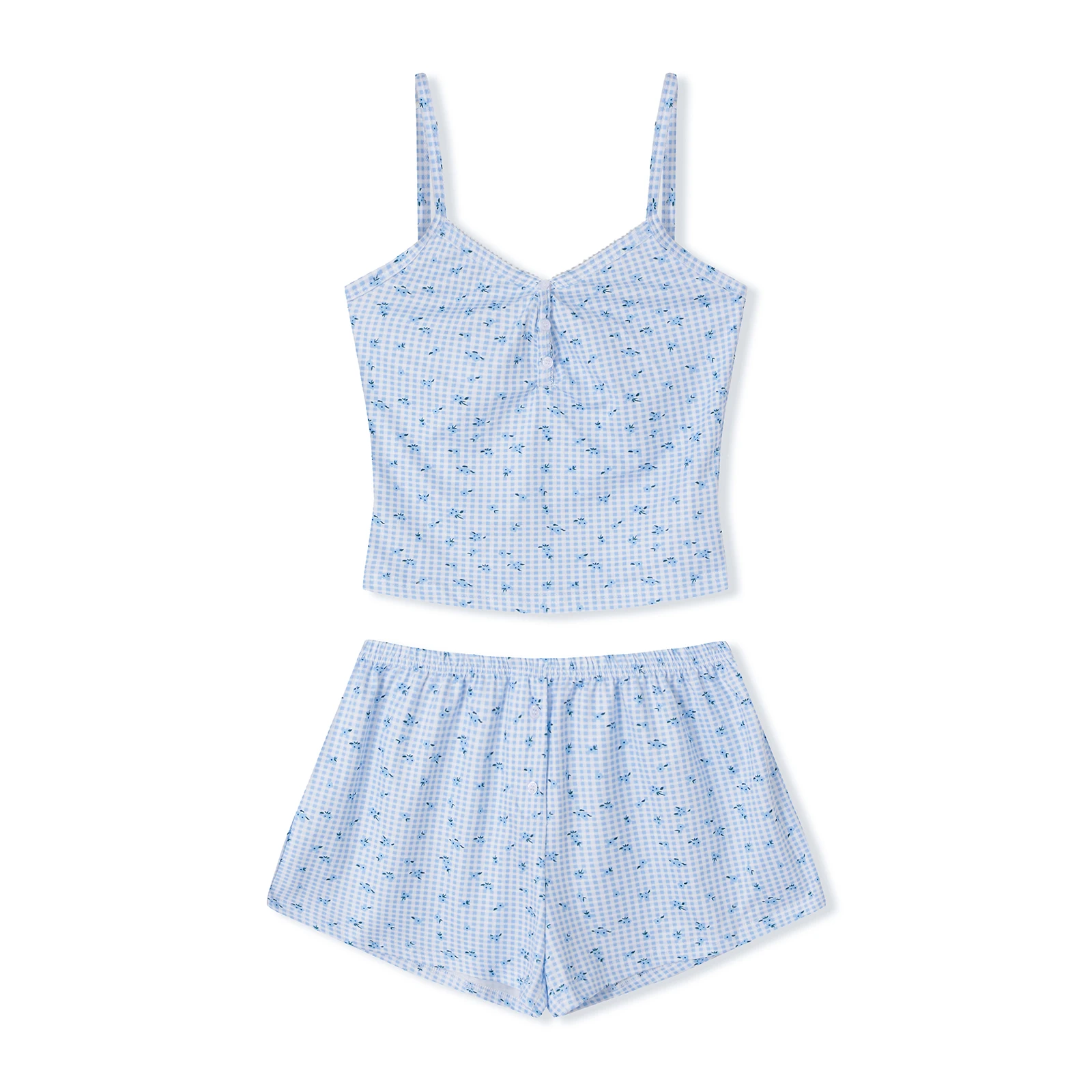 Женский летний пижамный комплект, стильный клетчатый топ с цветочным принтом, укороченный топ с шортами, комплект из 2 предметов для верхней одежды для дома
Женский летний пижамный комплект, стильный клетчатый топ с цветочным принтом, укороченный топ с шортами, комплект из 2 предметов для верхней одежды для дома