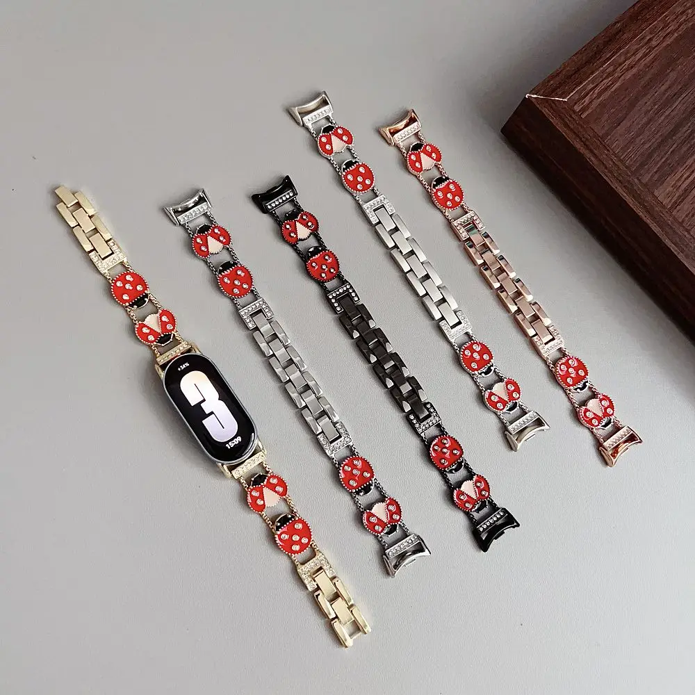 Slim Metal Watch Strap for Xiaomi Mi band 9 Watchband Beetle Diamond Bracelet for Mi Band 8 Bands Replacement Mi band 10 Correas
Slim Metal Watch Strap for Xiaomi Mi band 9 Watchband Beetle Diamond Bracelet for Mi Band 8 Bands Replacement Mi band 10 Correas