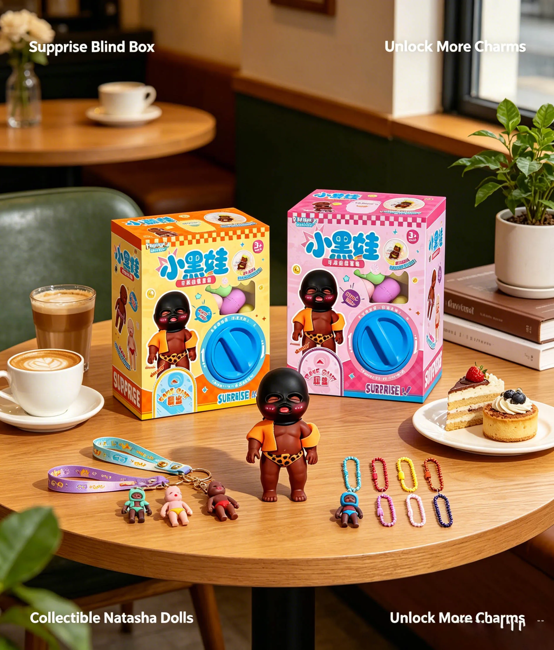 Hot selling Natasha blind box black doll squeezing music decompression little black doll rubber decompression squeezing music fu
Hot selling Natasha blind box black doll squeezing music decompression little black doll rubber decompression squeezing music fu