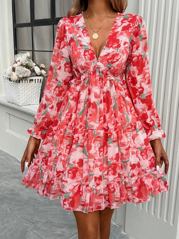 In Stock New 2024 Changsha East Girl Elegant Temperament Contrasting Color Printed V-Neck Backless Long Sleeved Lace Up Dress
In Stock New 2024 Changsha East Girl Elegant Temperament Contrasting Color Printed V-Neck Backless Long Sleeved Lace Up Dress
