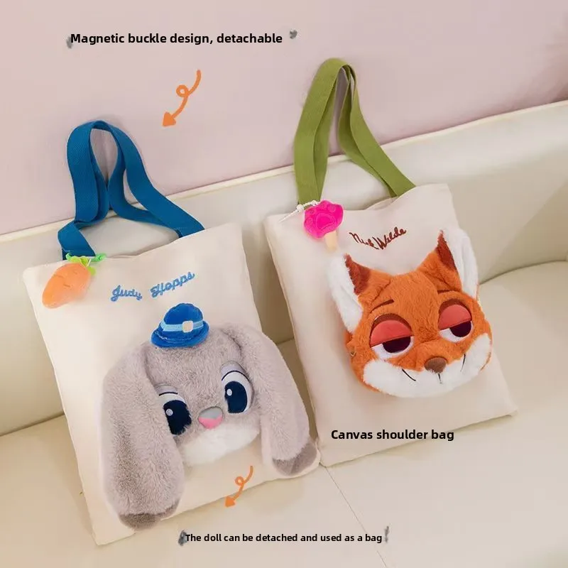 Disney Zootopia New Collection Canvas Shoulder Bag Detachable Plush Coin Purse Judy Nick 3D Plush Design Cute Kawaii Gifts
Disney Zootopia New Collection Canvas Shoulder Bag Detachable Plush Coin Purse Judy Nick 3D Plush Design Cute Kawaii Gifts