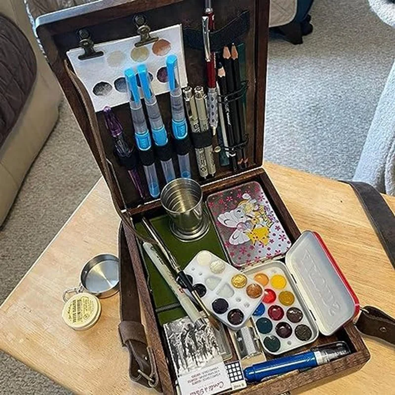 2PCS Writers Messenger Wood Box, Wooden Multifunctional Artist Tool And Brush Storage Box, For Outdoor Painting Easy To Use
2PCS Writers Messenger Wood Box, Wooden Multifunctional Artist Tool And Brush Storage Box, For Outdoor Painting Easy To Use