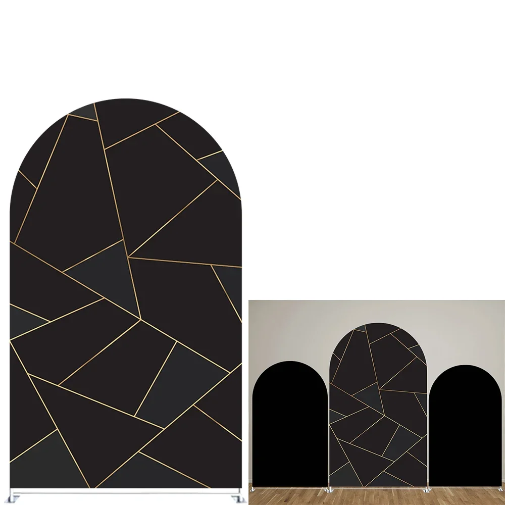 Black Gold Line Print Theme Arch Backdrop Cover for Parties, Arched Panels Wedding Birthday Party Decoration Prop,Elastic Fabric
Black Gold Line Print Theme Arch Backdrop Cover for Parties, Arched Panels Wedding Birthday Party Decoration Prop,Elastic Fabric
