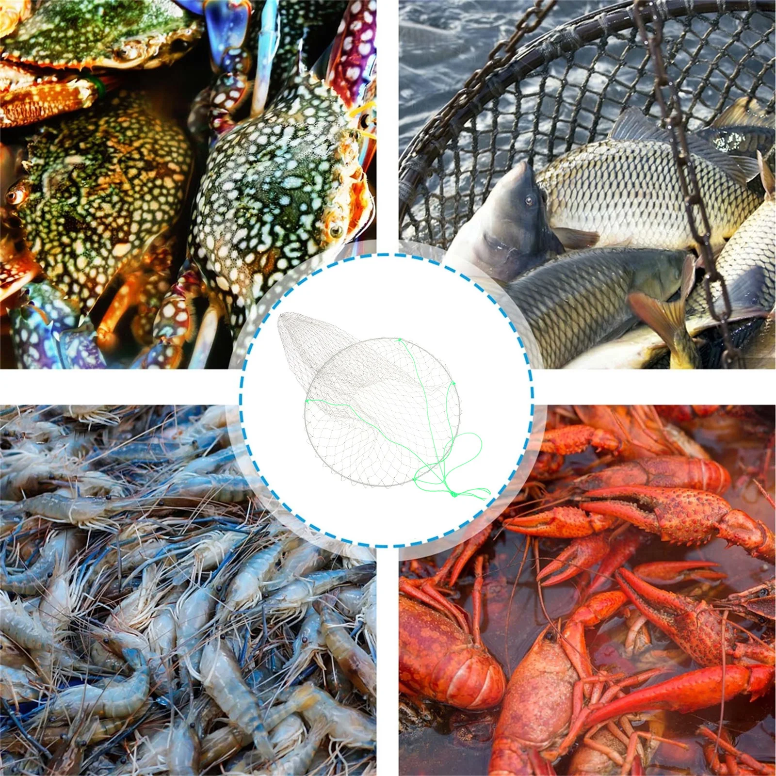 Fishing Net Foldable Minnow Bucket For Crab Shrimp Lobster Durable Landing Pier Netting Tool
Fishing Net Foldable Minnow Bucket For Crab Shrimp Lobster Durable Landing Pier Netting Tool