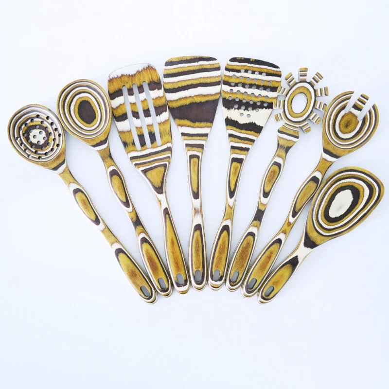 Color wood kitchen utensils set, spoon, rice spoon, nine-piece set, non-stick pan, color wood spatula,
Color wood kitchen utensils set, spoon, rice spoon, nine-piece set, non-stick pan, color wood spatula,