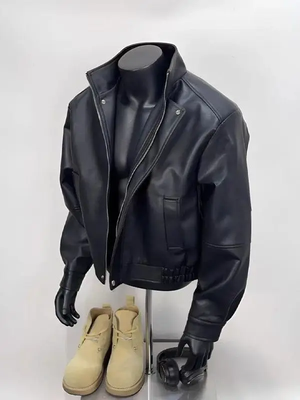 Retro American Motorcycle PU Leather Jaet Men's Autumn Winter Faion Brand Cool Workwear Jaet Long Sve Zipper Closure
Retro American Motorcycle PU Leather Jaet Men's Autumn Winter Faion Brand Cool Workwear Jaet Long Sve Zipper Closure