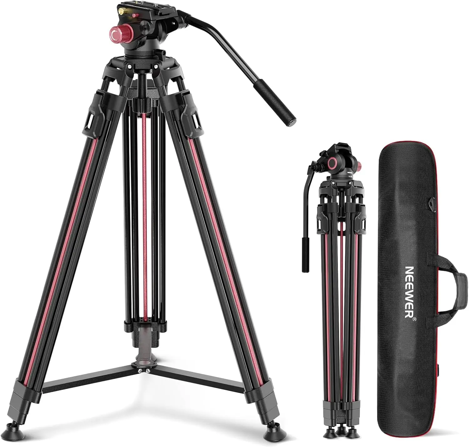 79-Inch Aluminum Tripod with Fluid Head, Quick Release Plate, Max Load 17.6lb for DSLR Cameras
79-Inch Aluminum Tripod with Fluid Head, Quick Release Plate, Max Load 17.6lb for DSLR Cameras