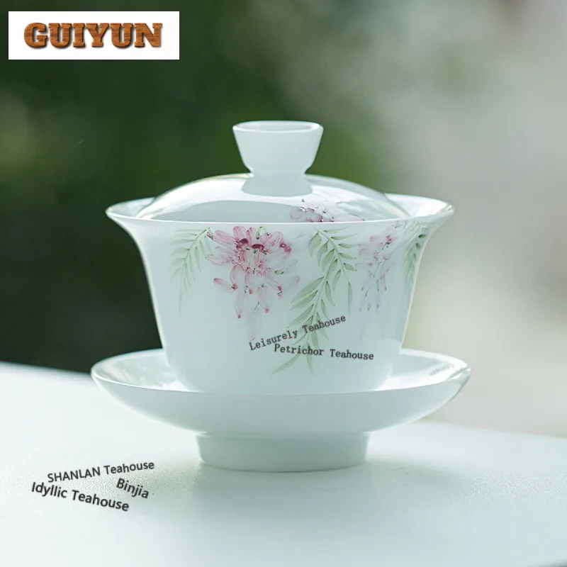 120ml Hand-painted Wisteria Gaiwan Elegant Tea Tureen Tea Bowl With Lid Kit Tea Brewing Cover Bowl Drinkware Accessories Gift
120ml Hand-painted Wisteria Gaiwan Elegant Tea Tureen Tea Bowl With Lid Kit Tea Brewing Cover Bowl Drinkware Accessories Gift