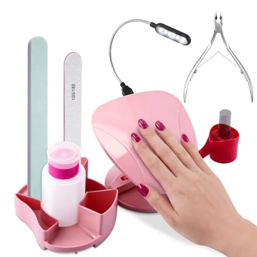 Manicure Supplies, Nail Stand, Nail Hand Rest Stand with Multi Angle and Polish Trays, Manicure Set 3 Pieces and LED Lights, Fo
Manicure Supplies, Nail Stand, Nail Hand Rest Stand with Multi Angle and Polish Trays, Manicure Set 3 Pieces and LED Lights, Fo