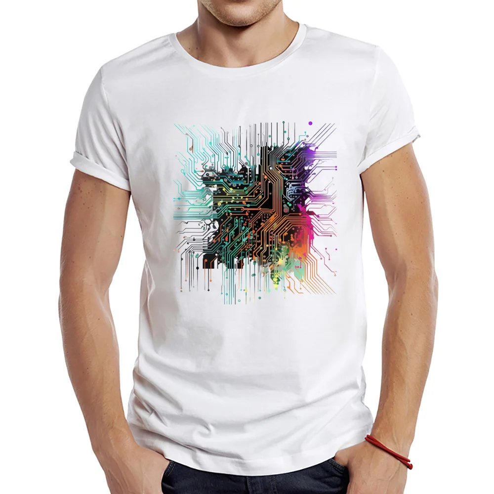 2024 Men's New Gemestric Circuit Board Design Short Sleeve T-Shirt Cool Printed Tops Hipster Tee
2024 Men's New Gemestric Circuit Board Design Short Sleeve T-Shirt Cool Printed Tops Hipster Tee